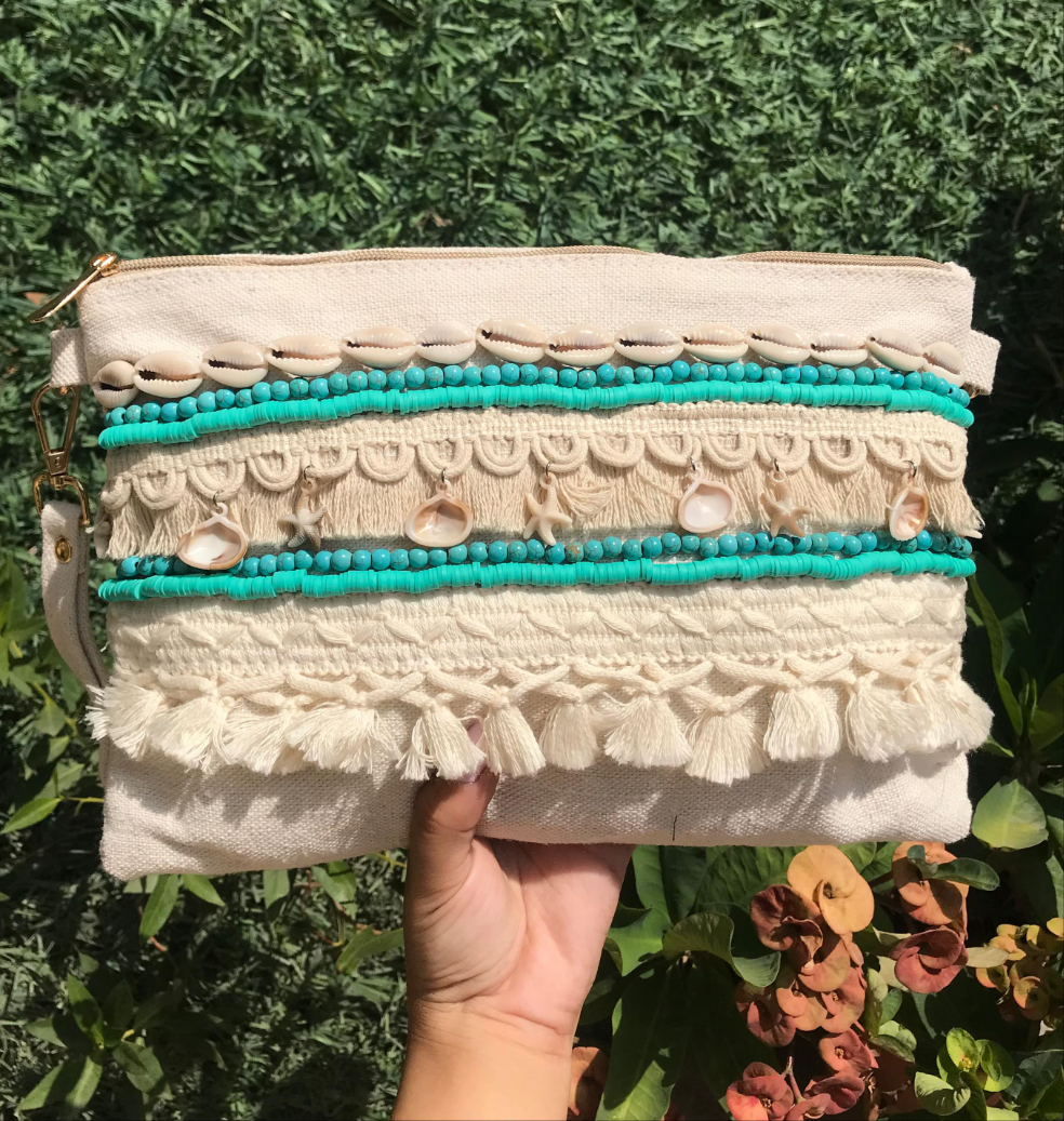 Hand clutch Aqua Greek