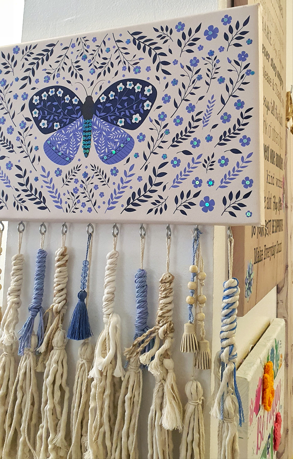 Blue Butterfly - Macrame