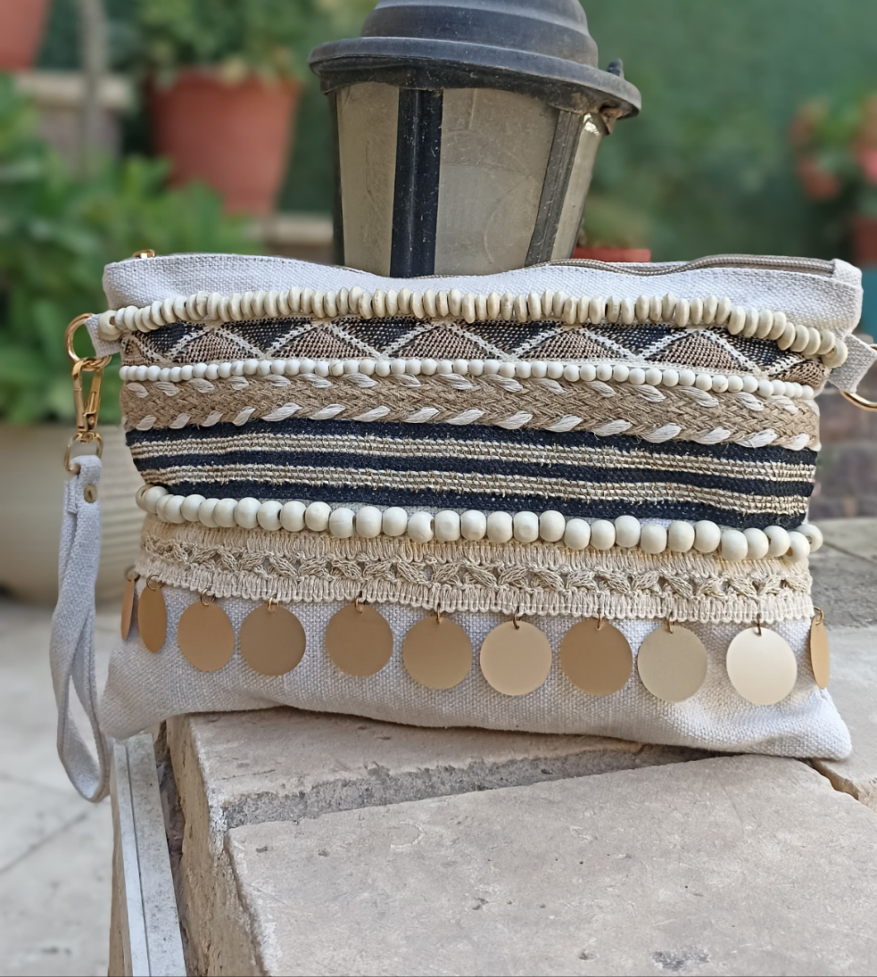 Hand clutch Boho Black