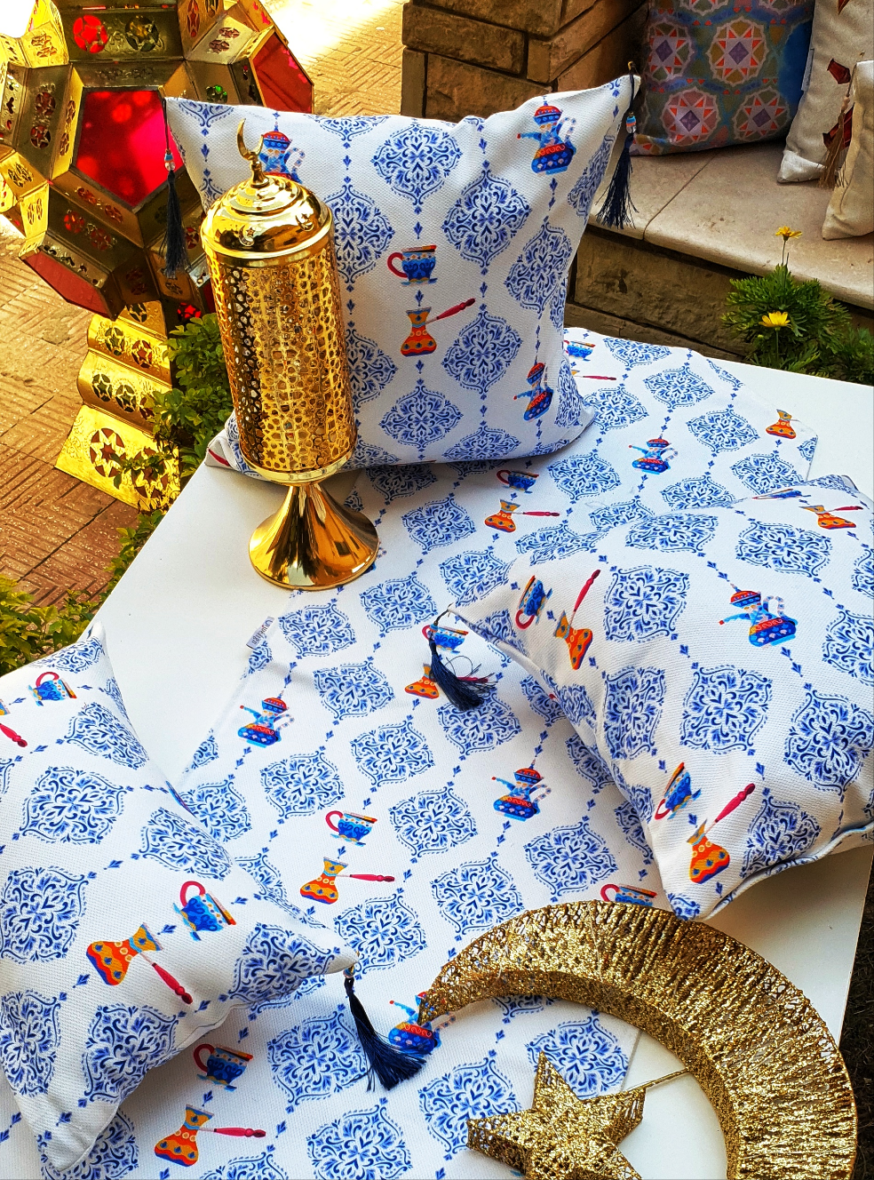 Qahwa Arabia Ramadan Square Cushion