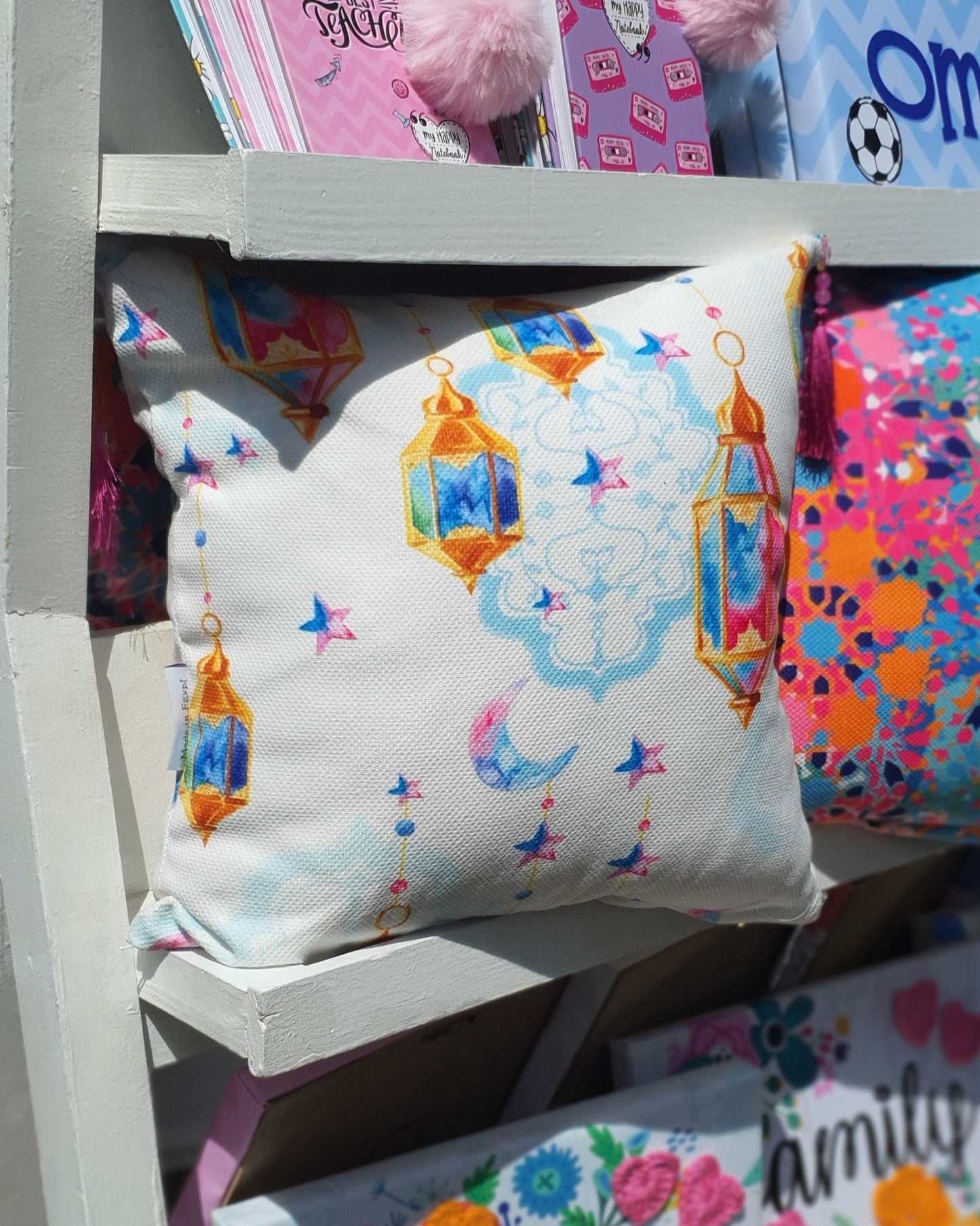 Pink Lanterns Square Cushion