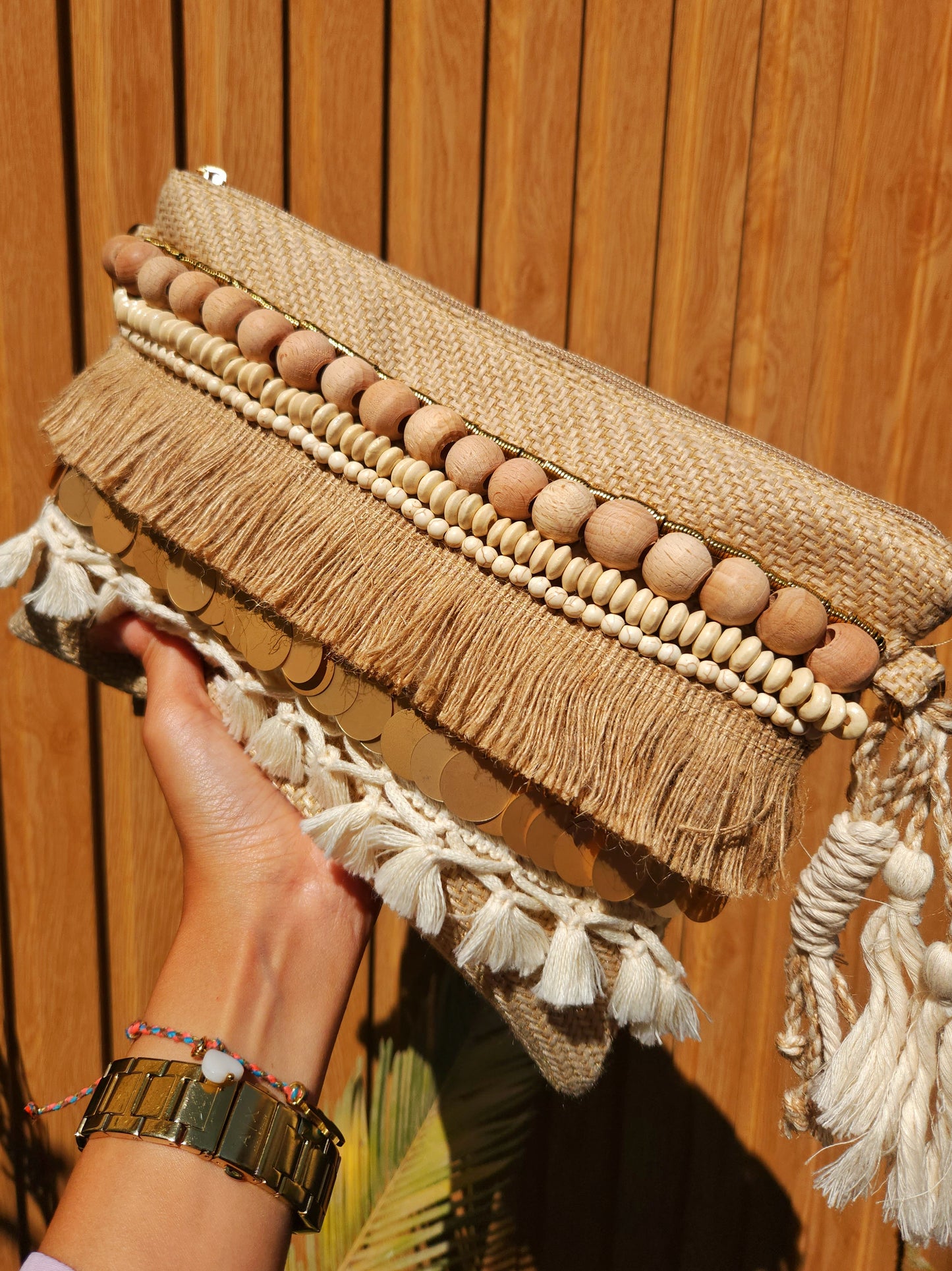 Hand clutch - Boho Beads