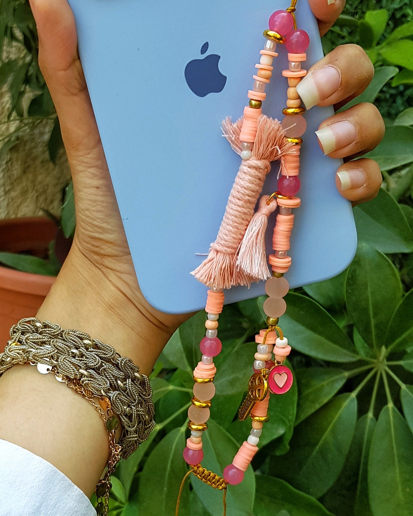 Candy Heart Short Mobile Chain