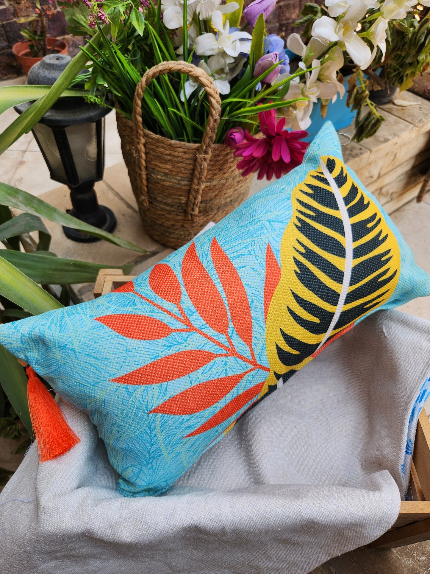 Summer Tropicana - Mint Rectangle Cushion