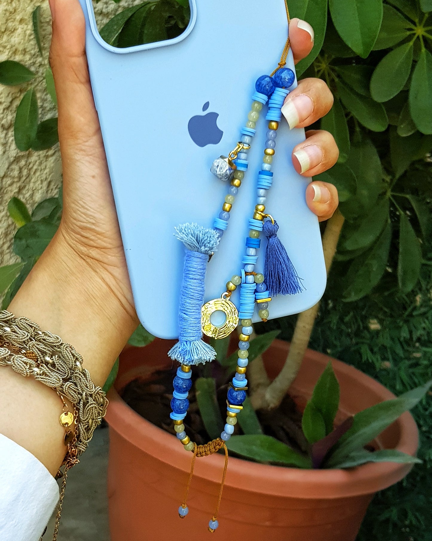 Lavender Stone Short Mobile Chain