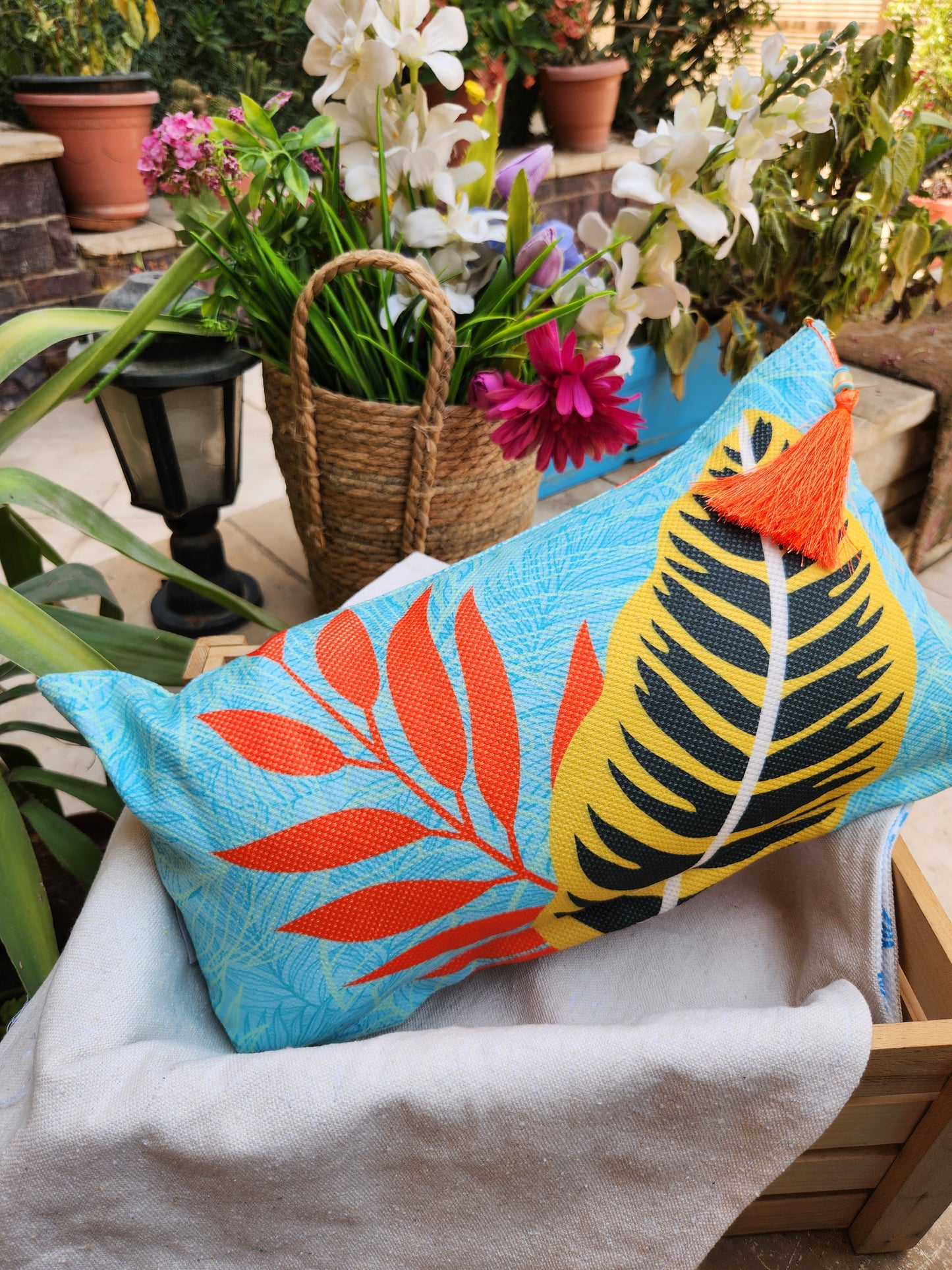 Summer Tropicana - Mint Rectangle Cushion
