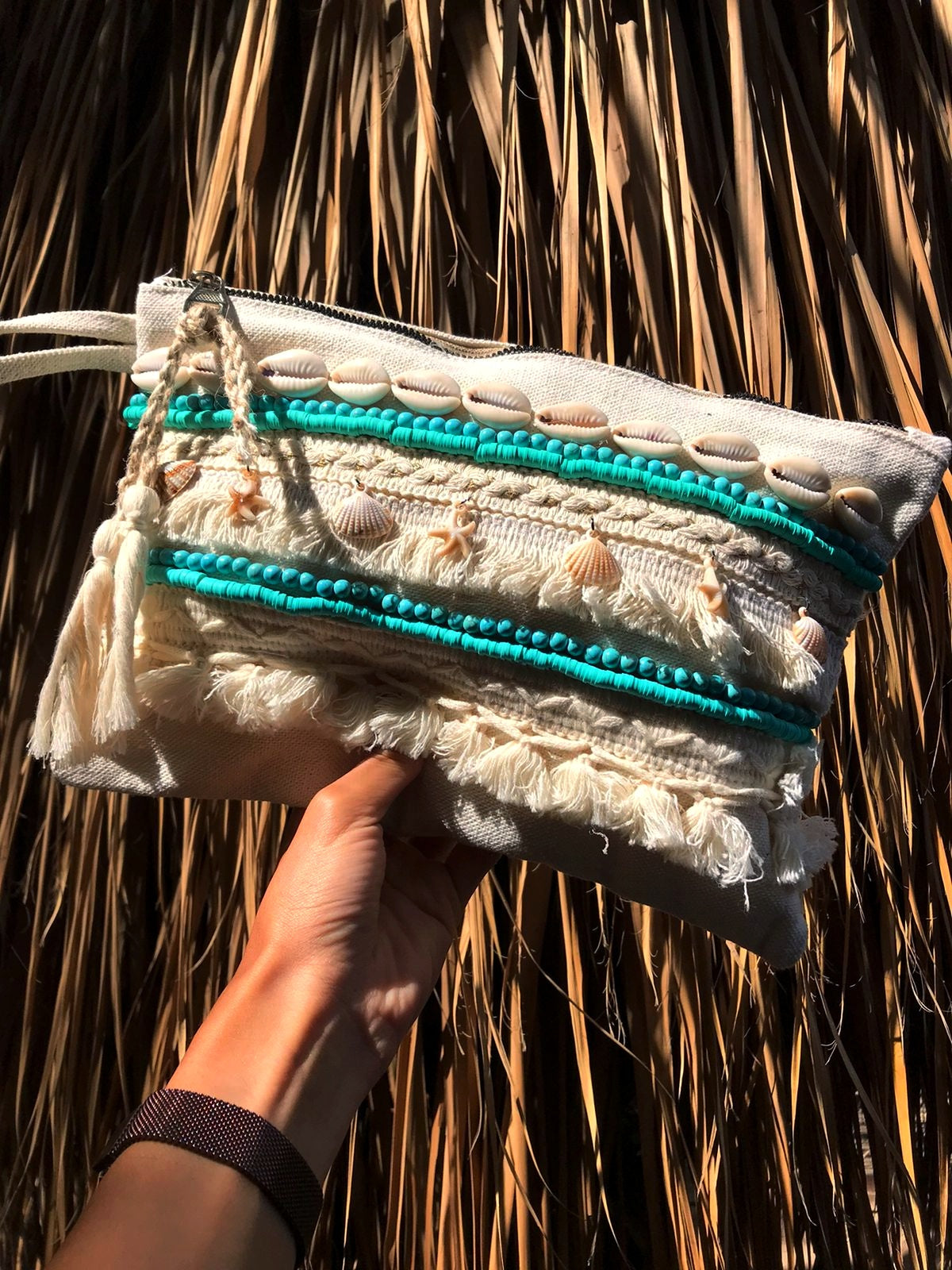 Hand clutch Aqua Greek