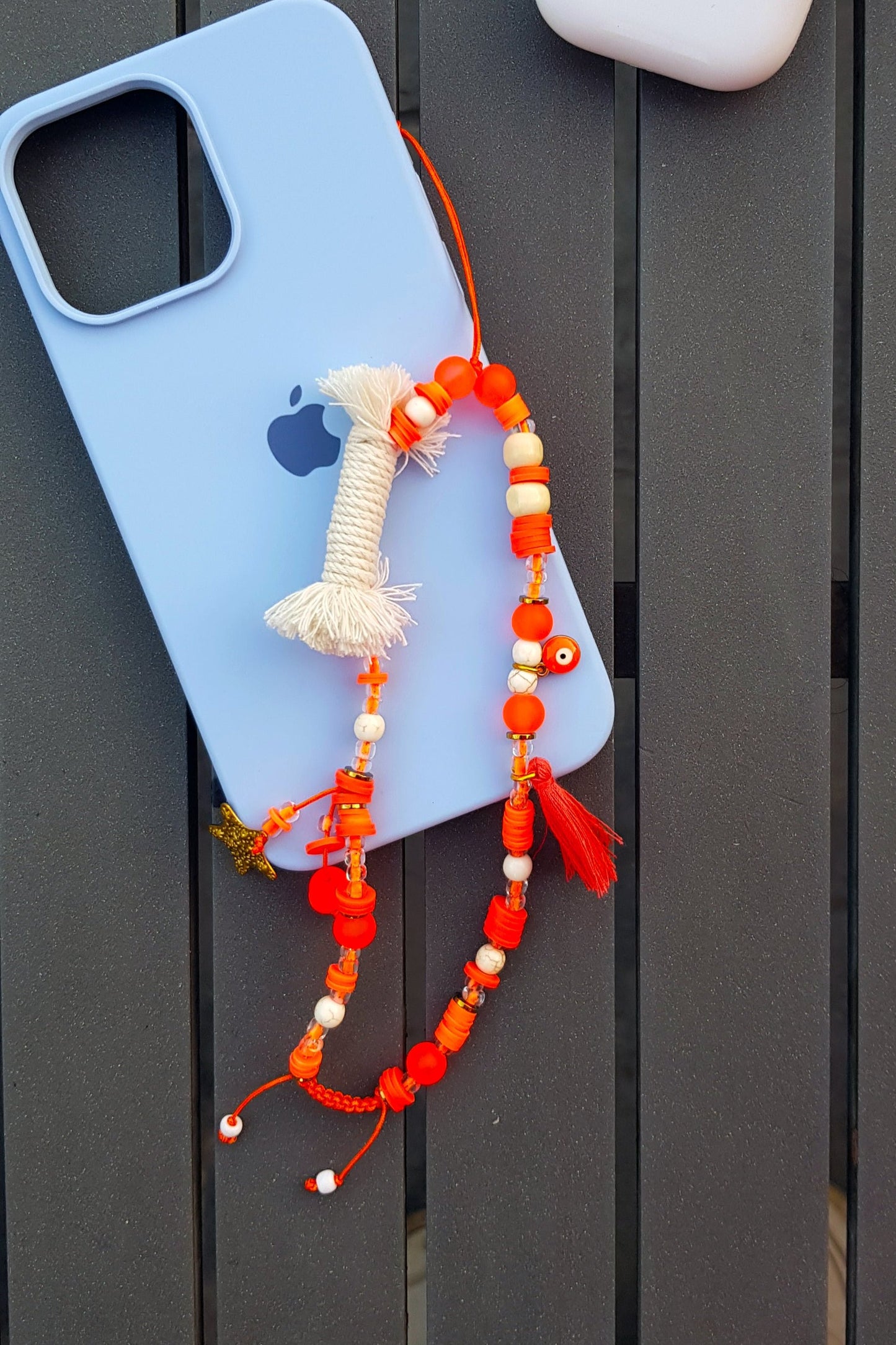 Hot Orange Pop Short Mobile Chain