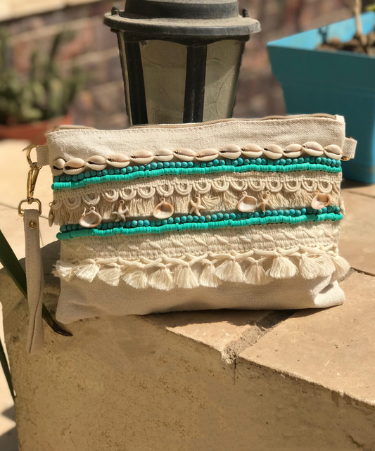 Hand clutch Aqua Greek