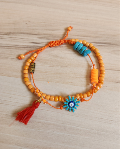 Orange Fiesta Double Bracelet