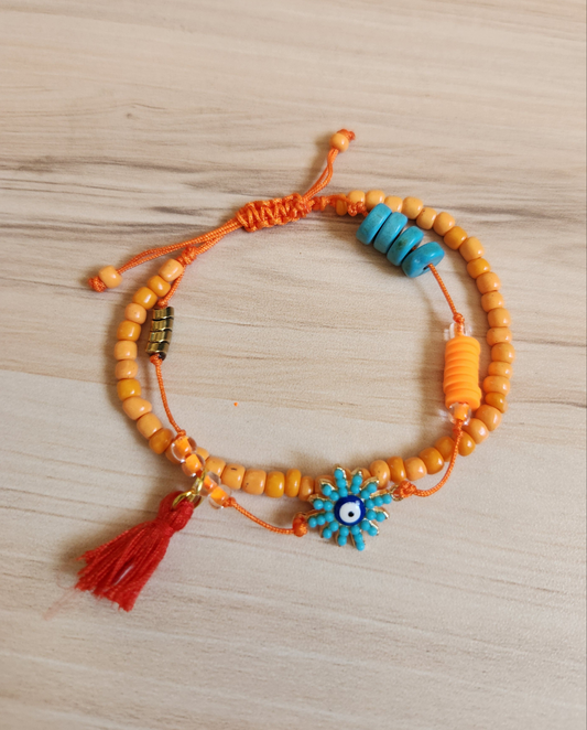 Orange Fiesta Double Bracelet