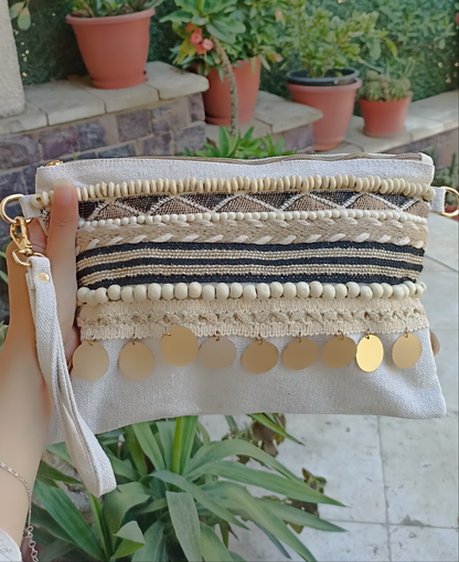 Hand clutch Boho Black