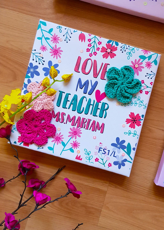 Love My Teacher Green Floral Customizable