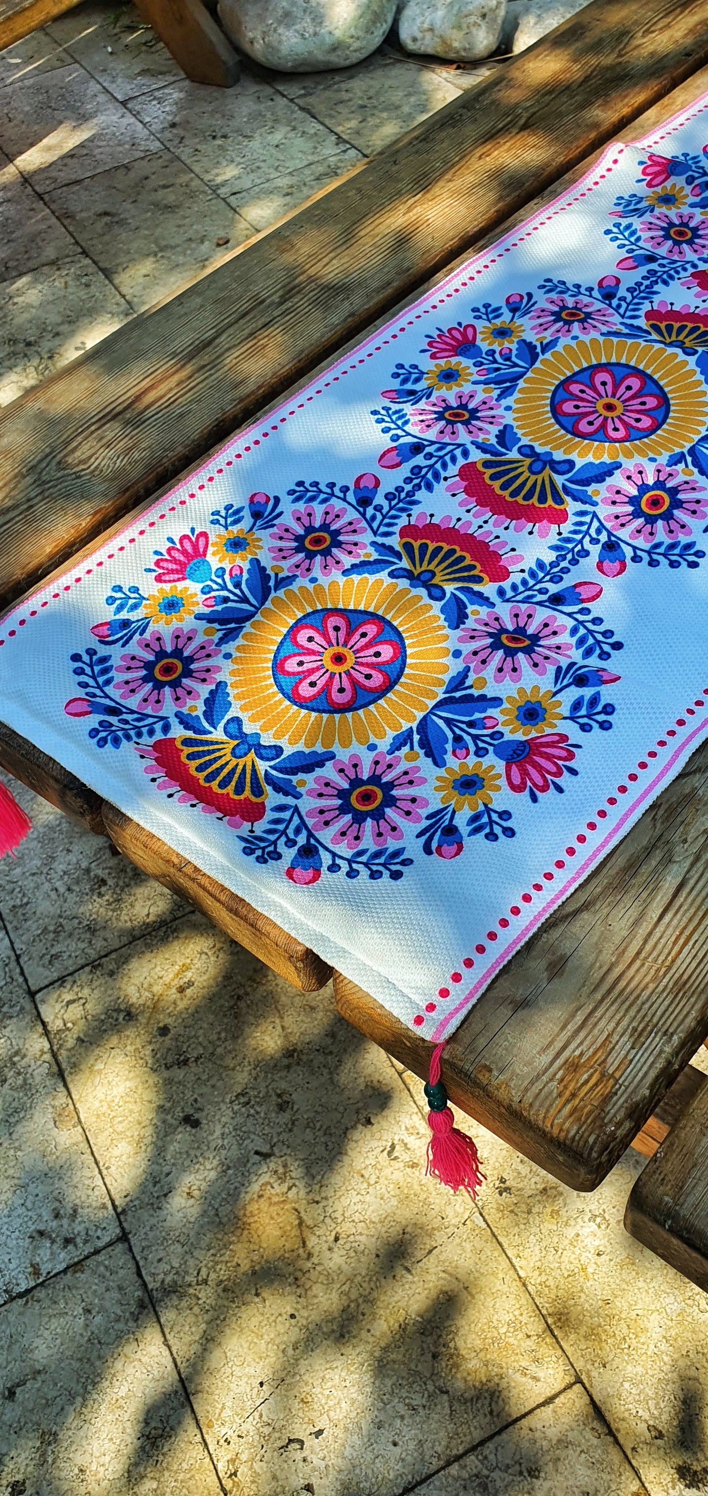 Mexican Pink Floral Runner