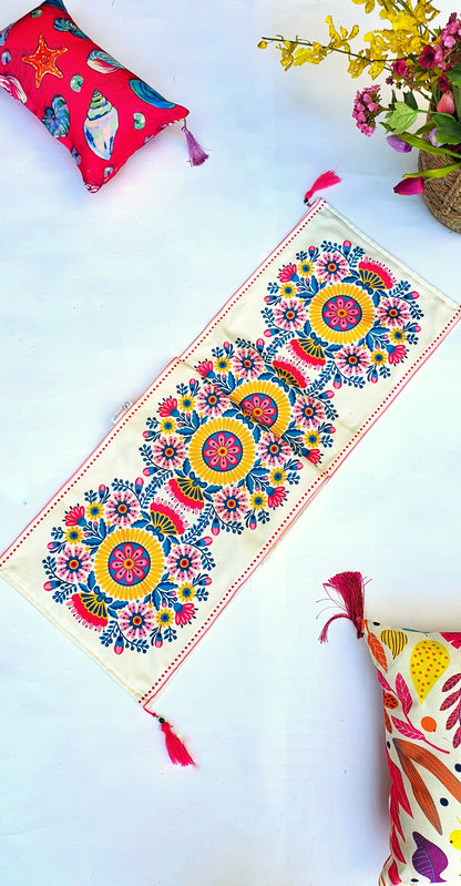 Mexican Pink Floral Runner