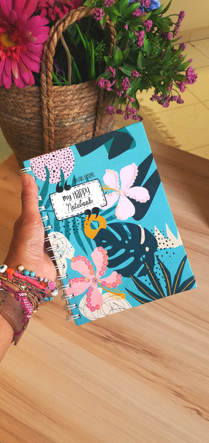 My Happy Notebook A5 - Green Florals