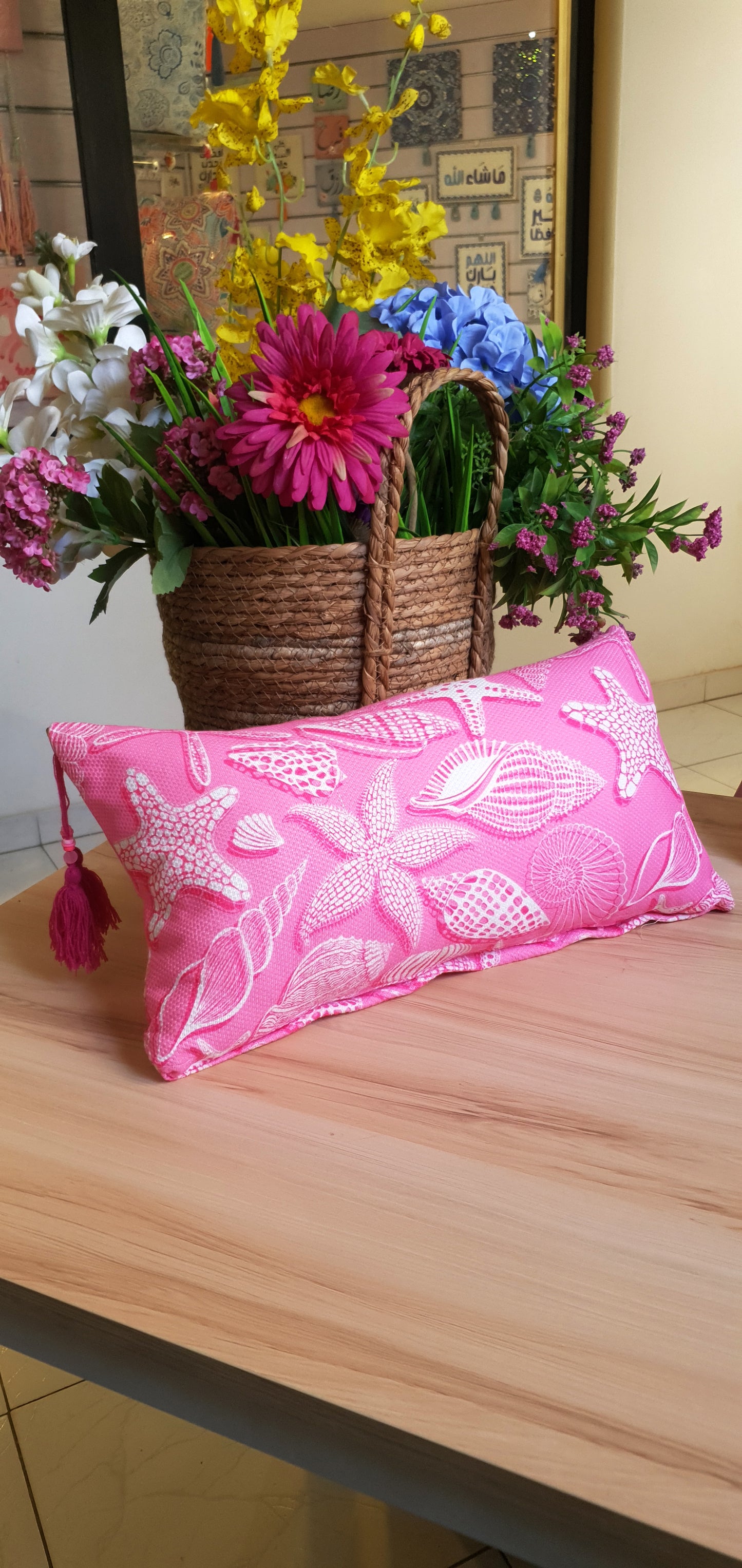 Pink Beach Rectangle Cushion