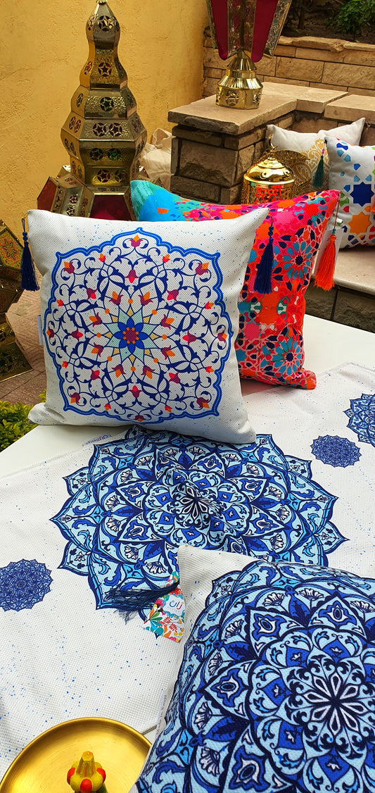 Spanish Mandala Square Cushion