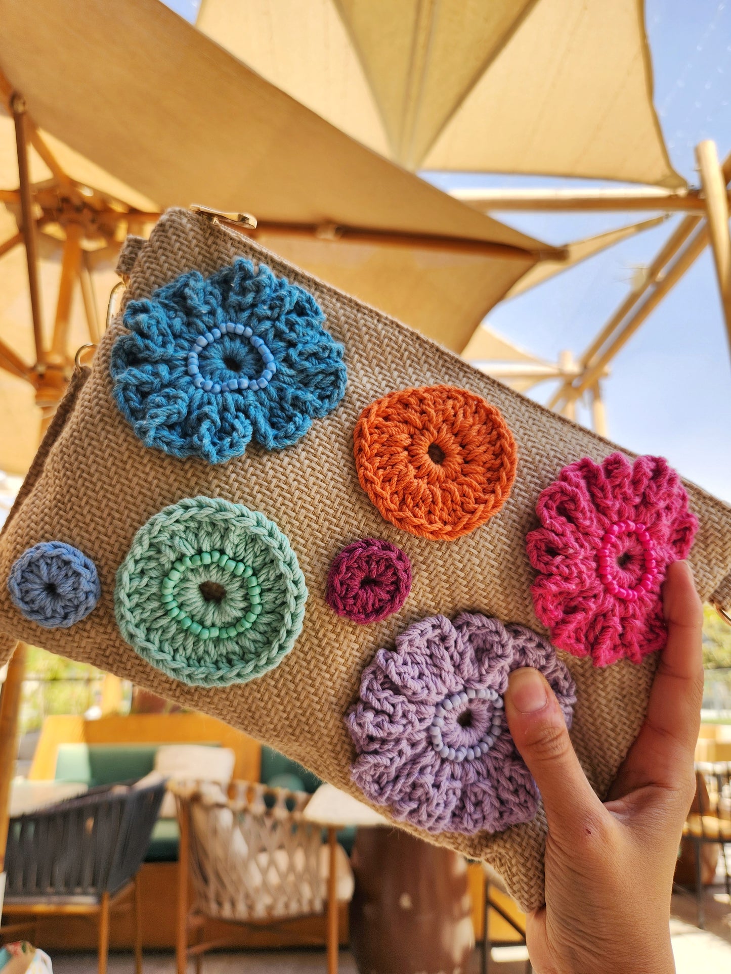 Hand clutch - Colorful Floral