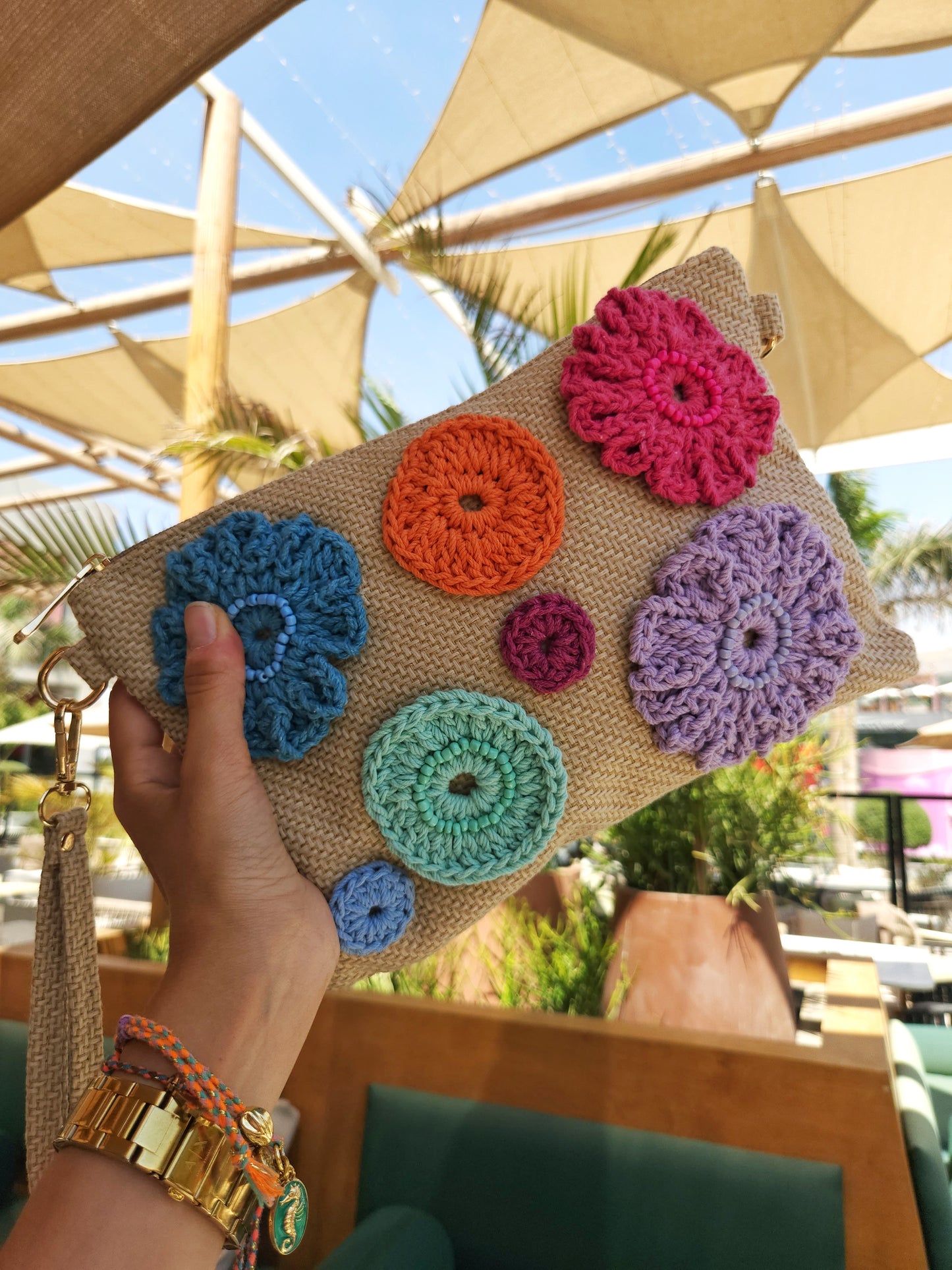 Hand clutch - Colorful Floral