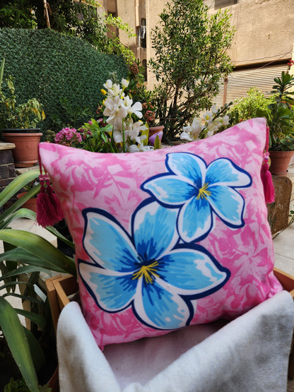 Summer Tropicana - Pink Square Cushion