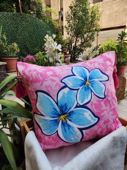 Summer Tropicana - Pink Square Cushion