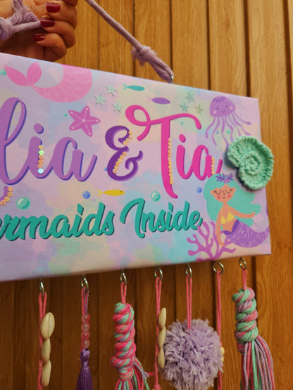 English Girl Name Customizable - Macrame Mermaid Theme