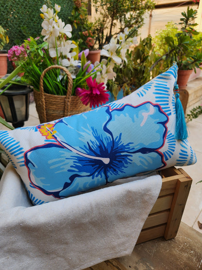 Summer Tropicana - White Rectangle Cushion