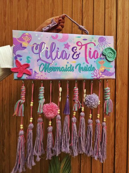English Girl Name Customizable - Macrame Mermaid Theme