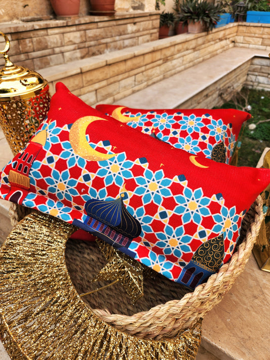 Crimson Mezana Rectangle Cushion