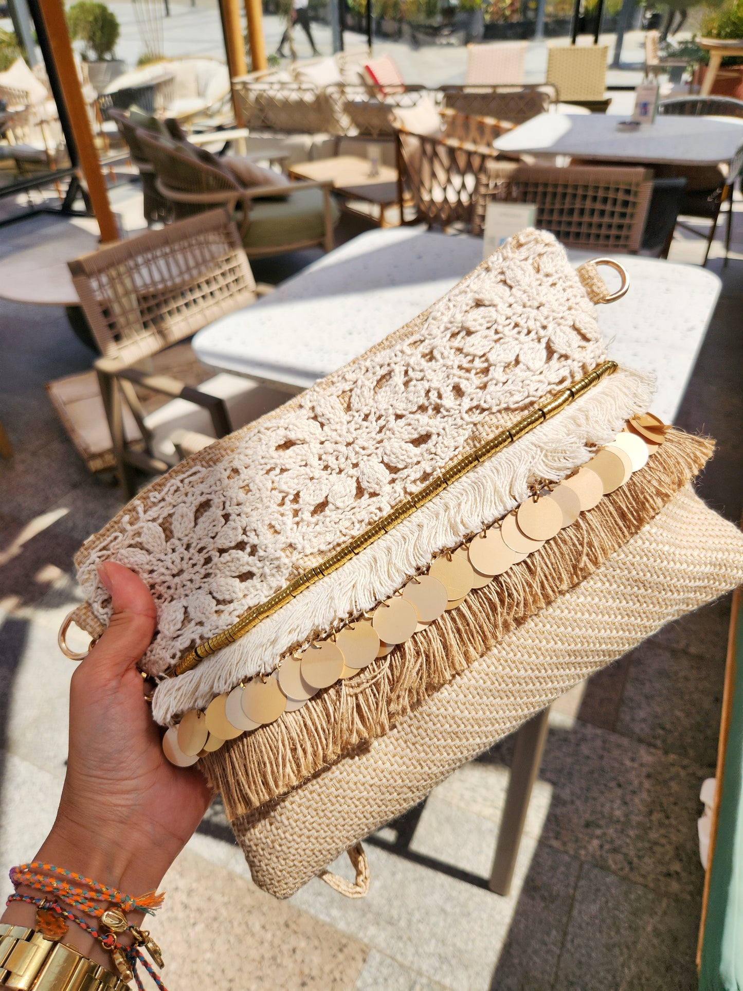 Hand clutch - Crochet×Gold