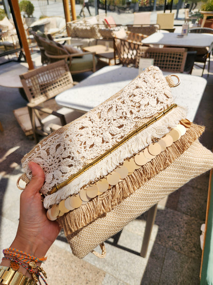 Hand clutch - Crochet×Gold