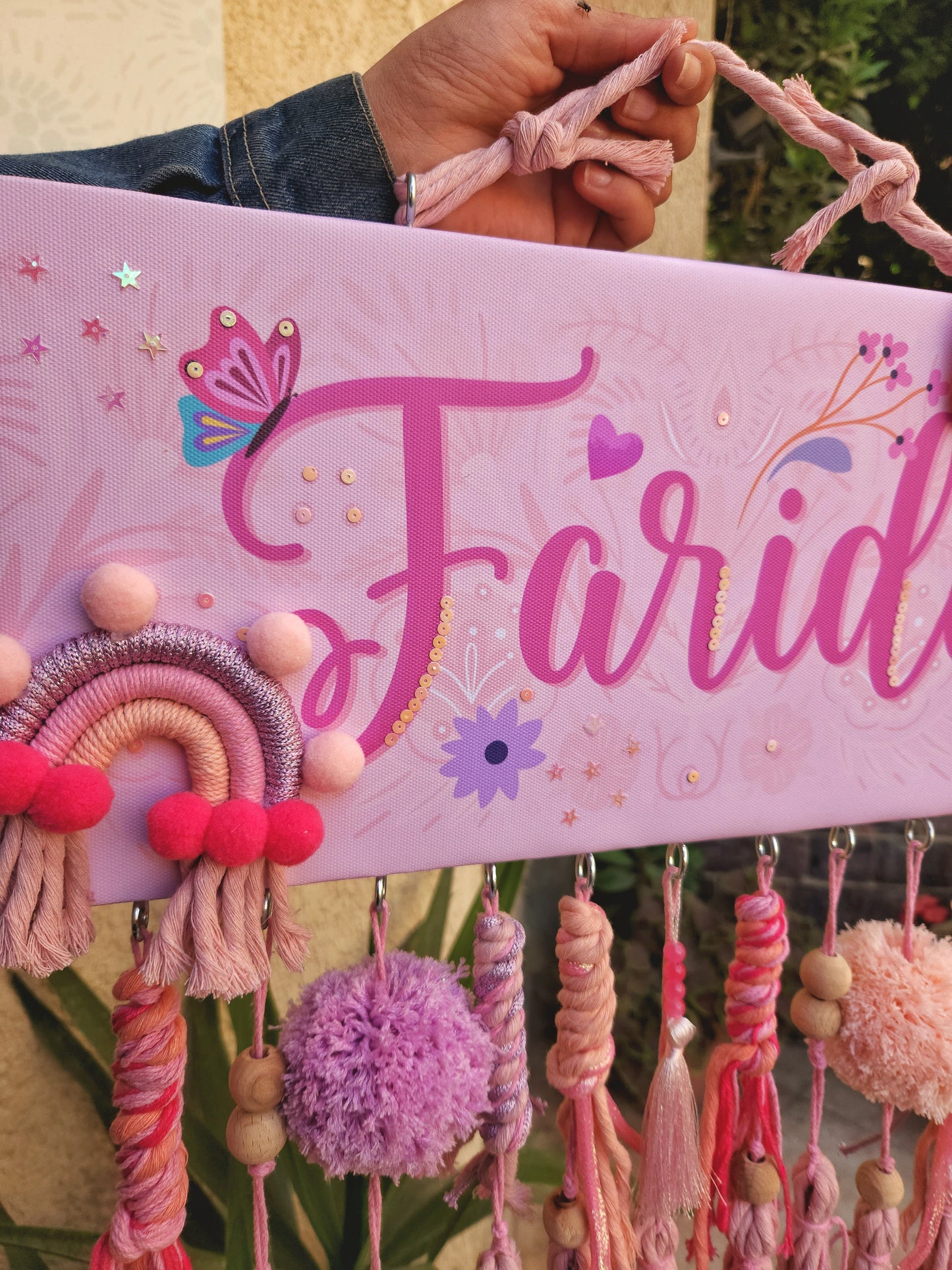 English Girl Name Customizable - Macrame Simon×Butterflies