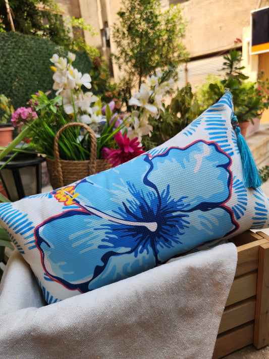 Summer Tropicana - White Rectangle Cushion
