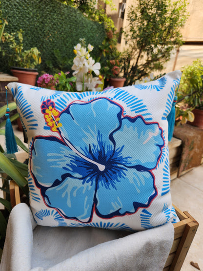 Summer Tropicana - White Square Cushion