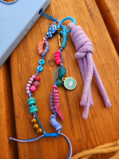 Berry Blue Short Mobile Chain/Charm