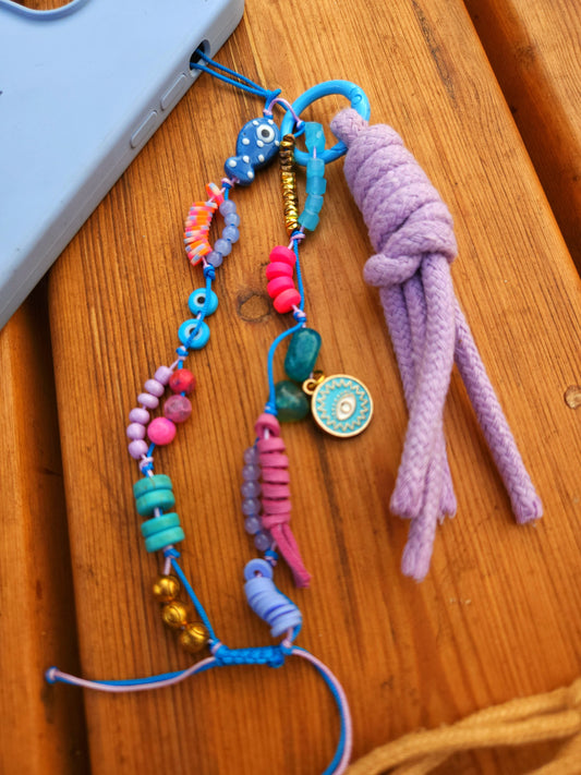 Berry Blue Short Mobile Chain/Charm