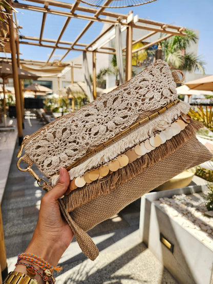 Hand clutch - Crochet×Gold