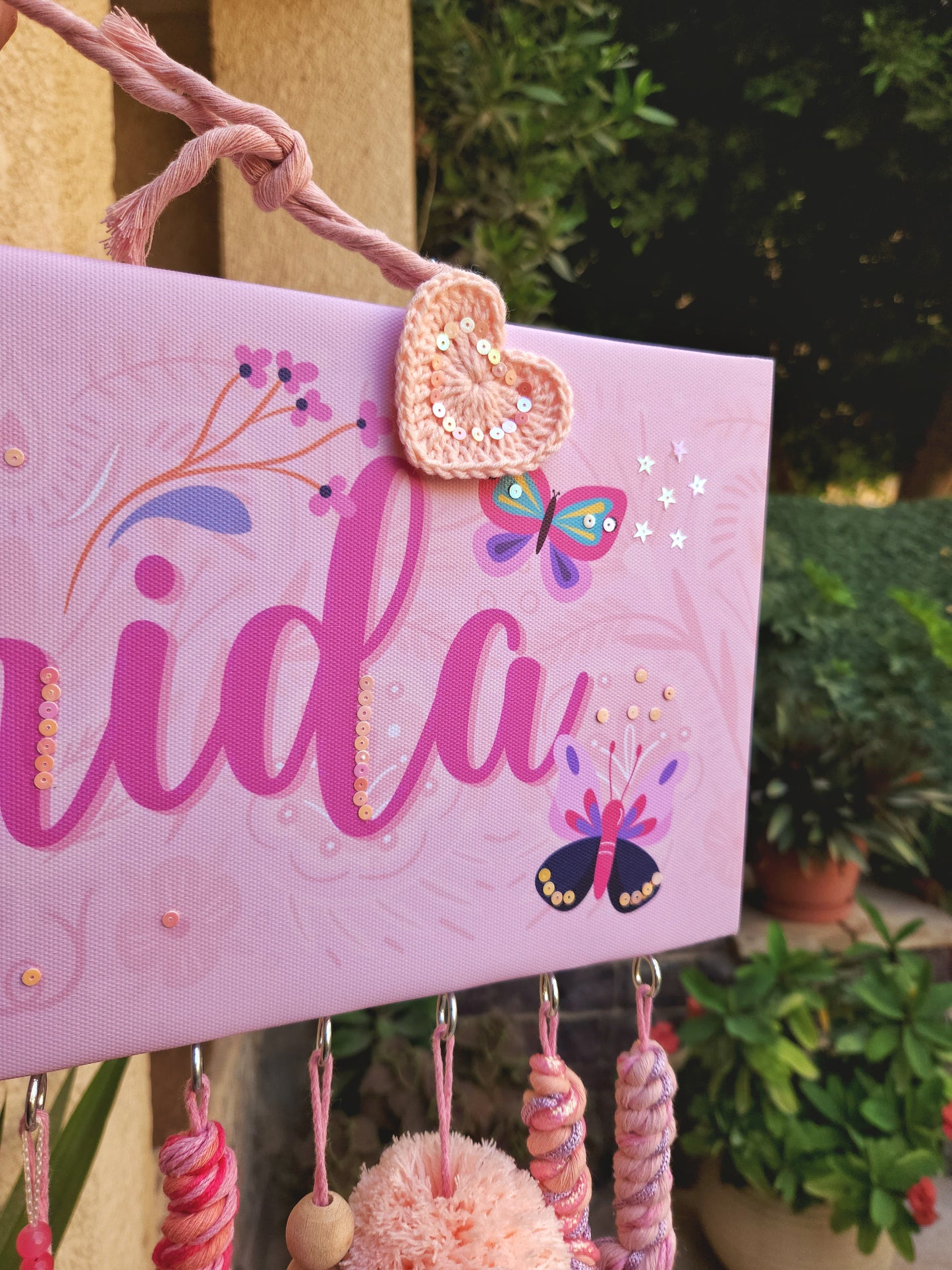 English Girl Name Customizable - Macrame Simon×Butterflies