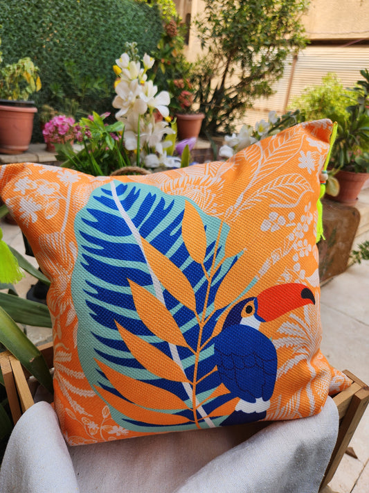 Summer Tropicana - Orange Square Cushion