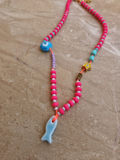Pink x Turquize Necklace