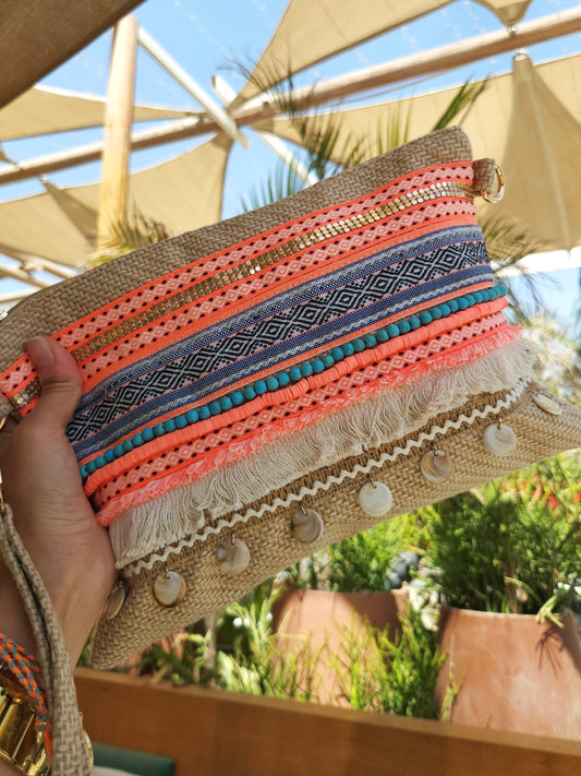 Hand clutch - Coral Glam