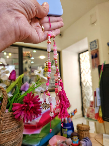 Blush Tassel Short Mobile Chain