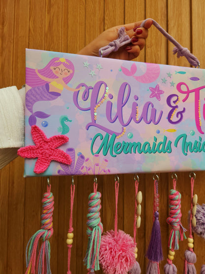 English Girl Name Customizable - Macrame Mermaid Theme
