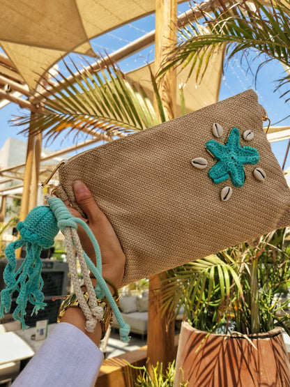 Hand clutch - Mint Jellyfish