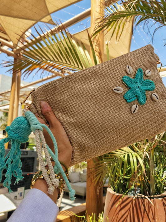 Hand clutch - Mint Jellyfish