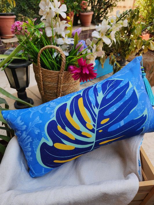 Summer Tropicana - Blue Rectangle Cushion