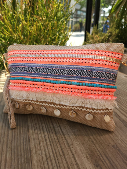 Hand clutch - Coral Glam