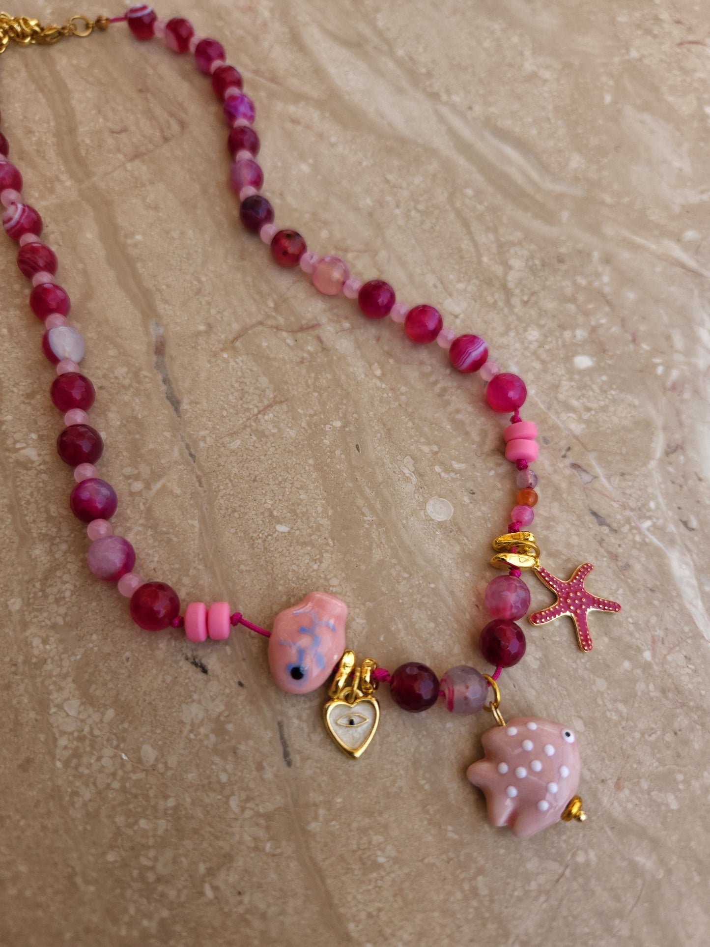 Pink Fish Necklace