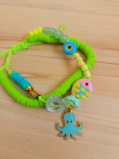 Lime Fishy double Bracelet